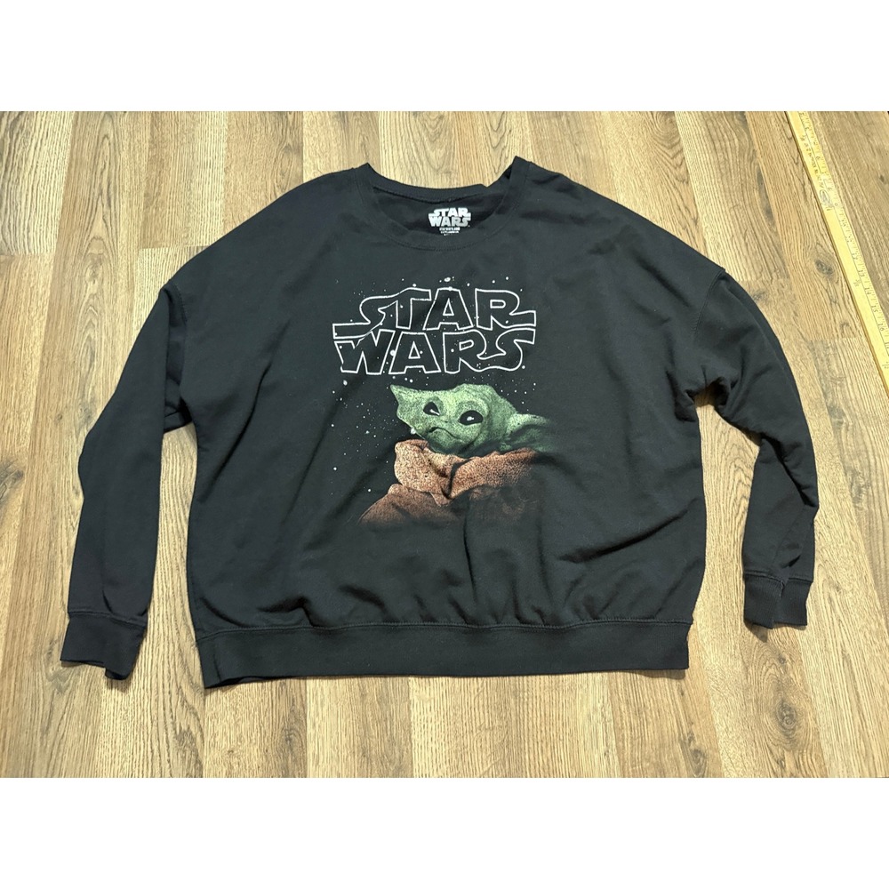 Star Wars Shirts Unisex Size XXL Black Sweatshirt Pullover Grogu Baby Yoda